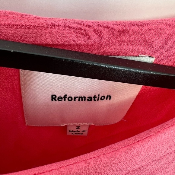 Reformation Magnus Ruffled Midi Dress In Snapdragon Pink - Picture 5 of 13